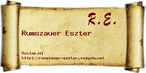 Rumszauer Eszter névjegykártya
